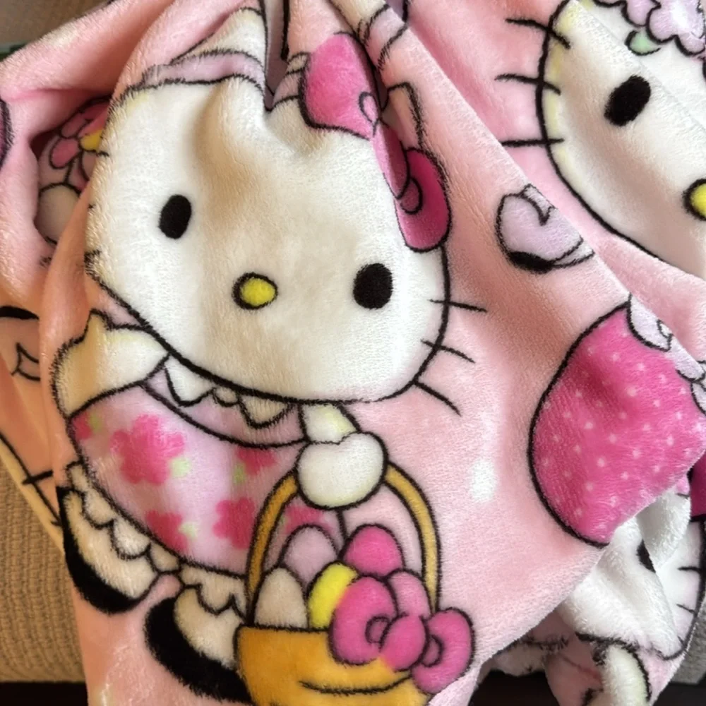 Hello Kitty‎ Pink Easter Throw Blanket 50x70 Sanrio Spring NWT